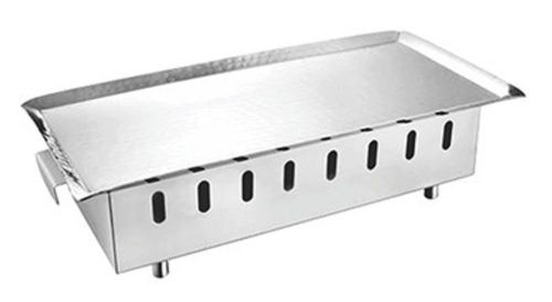 Snack Warmer SS with Hammered Platter 14 x 7