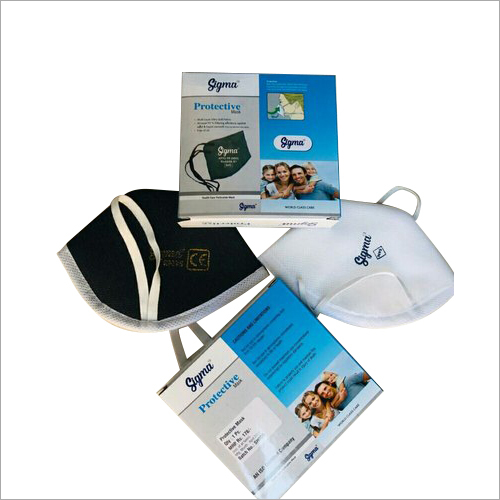 Sigma Protective Face Mask - Non Woven Cotton White & Black | Tear Resistant Disposable Anti-Bacterial Secure Fitting with High Elastic Straps