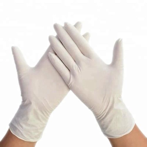 Disposable Milk White Hand Protective Good Tensile Latex Gloves