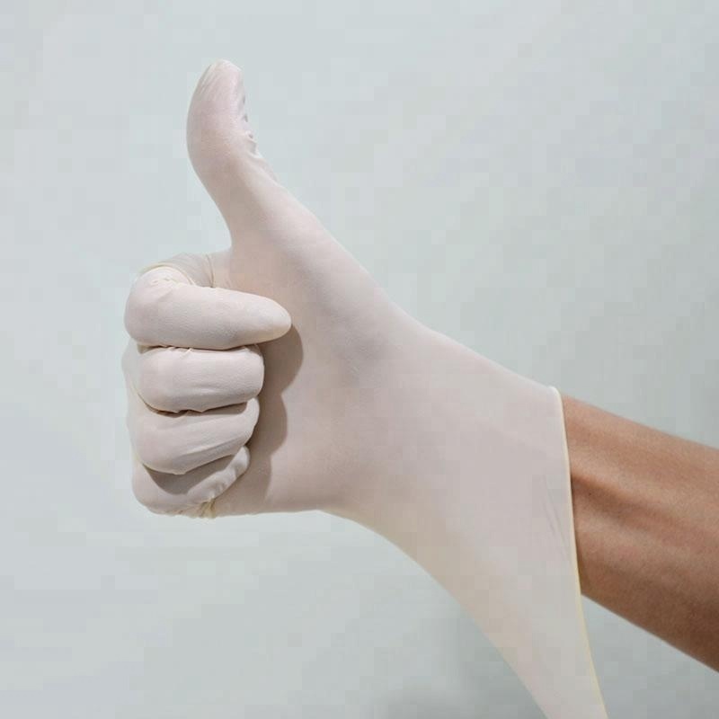Disposable milk White Hand protective good tensile Latex gloves
