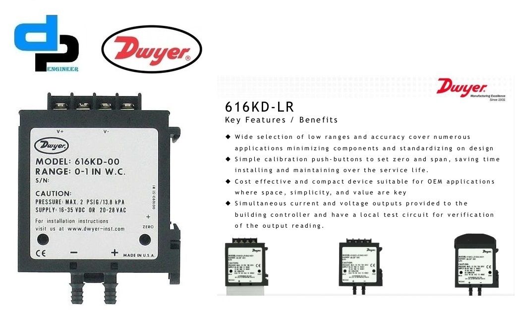 Dwyer  616KD-00-V Differential Pressure Transmitter