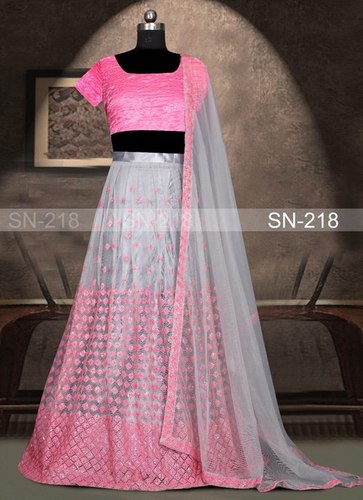 Satin silk lahenga choli