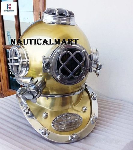 Nauticalmart Antique Vintage Diving Divers Helmet Solid Steel Us Navy Mark V Full Size Gift