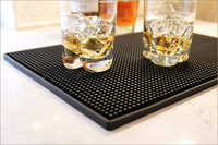 Bar Mat - Black Rectangular Design | Hand Washable, Ideal For Commercial And Home Use
