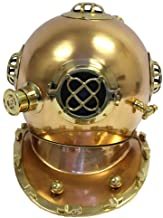 Nauticalmart Full Sized Us Navy Antique Finish Brass And Copper Diver Helmet Replica