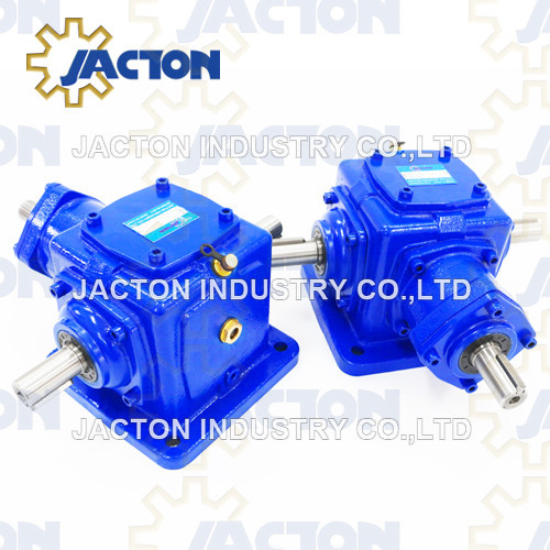 Jt32 Right Angle Spiral Bevel Gearbox with Dual Output Shafts and Input Shaft Configuration