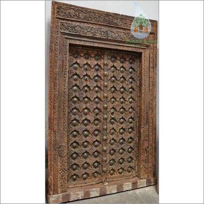 Antique Indian Carved Brass Old Door