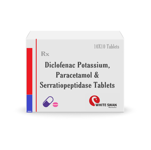 Diclofenac Potassium,Paracetamol & Serratiopeptidase Tablets