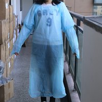 Clear Blue Disposable Plastic Apron
