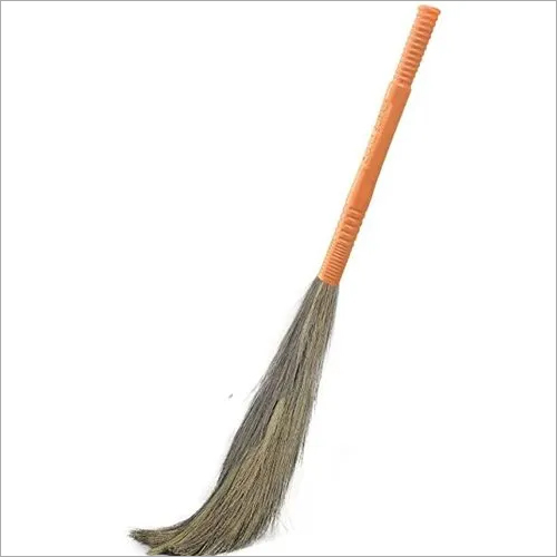 Floor Cleaner Grass Broom - Cotton & Plastic Material, Long Handle Design , Ideal for Household and Office Floor Cleaning, Blue & White Colors
