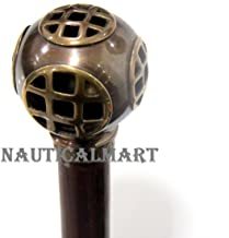 Nautical Nauticalmart Brass Divers Helmet Fashion Walking Stick Gold