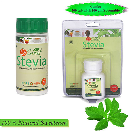 So Sweet Stevia Combo of 500 Stevia Tablets and Stevia 100 gm Spoonable Bottle