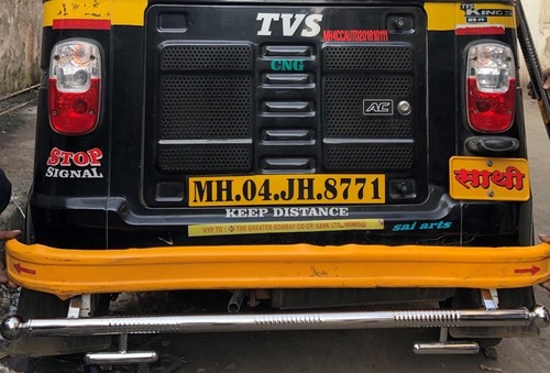 Tvs Rear Bumper Single 1.5 Pipe With Gola T Type Hanging - Color: Black (Powder Coated)