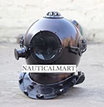 NauticalMart Black Anchor Engineering Vintage Solid Steel Diving Divers Helmet Sea Scuba