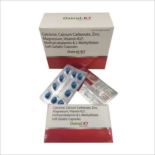 Calcitriol Calcium Carbonate Zinc Magnesium, Vitamin K27 Soft Gelatine Capsules General Medicines