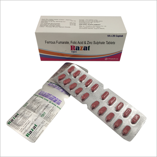 Ferrous Fumarate Folic Acid And Zinc Sulphate Tablets By PHAEDRUS LIFE SCIENCE PVT LTD