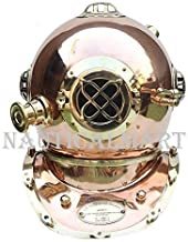 Vintage Sea Nautical Divers Helmet Maritime Collectible Divers Helmet Shiny Copper Finish