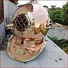 Vintage Sea Nautical Divers Helmet Maritime Collectible Divers Helmet Shiny Copper Finish