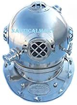 NauticalMart Brushed Nickel Decorative Divers Helmet 19"