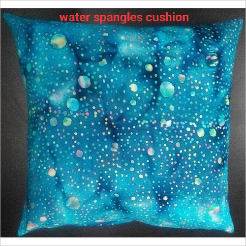 White-Blue Water Spangles Cushion