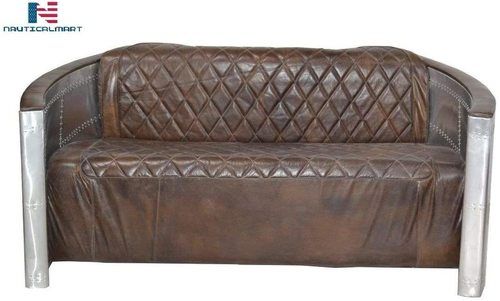 Aluminum 3 seat Sofa Dark Brown - Art Deco Vintage Furniture