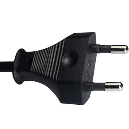 Two Pin Standard Electrical Plug - 50P PVC Material, 250V Rated Voltage, Black Color | Ideal for Electric Fittings