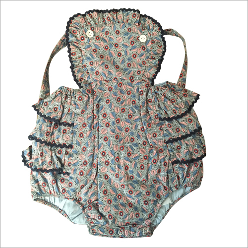 Printed Poplin Babies Romper Suit