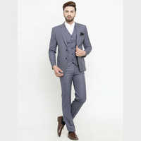 Mens Slim Fit Grey 3Pcs Suit