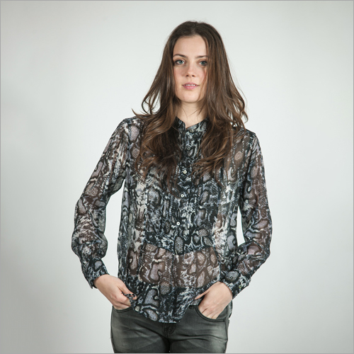 Snake Print Chiffon Top