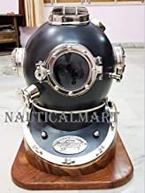 Black 18 Inch Us Navy Marine Mark V Deep Sea Scuba Antique Divers Diving Helmet Reproduction