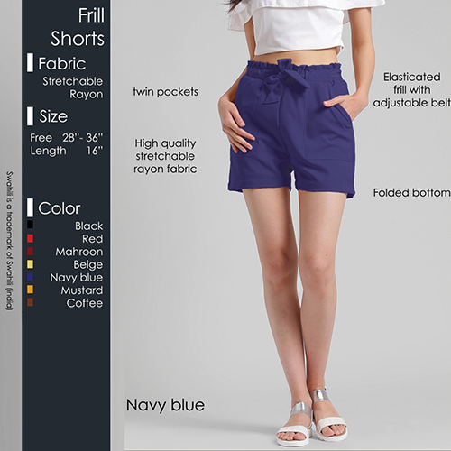 Navy Frill Short