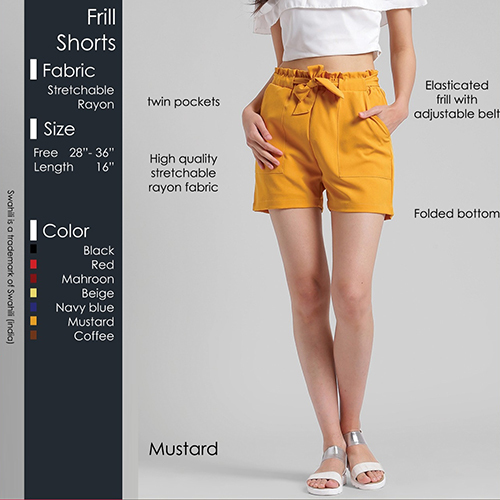 Mustard Frill Shorts