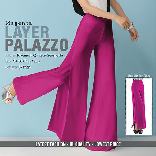 Breathable Magenta Layerd Plazzo