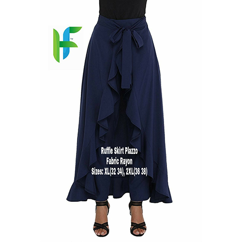 Navy Blue Ruffle Palazzo