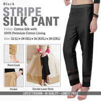Black Stripe Silk Pant