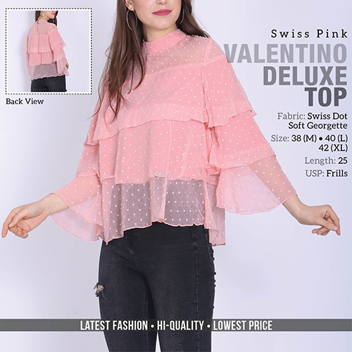 Pink Valention Swiss Top