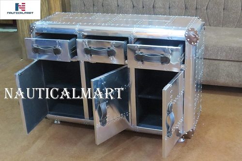 NauticalMart Mayfair Steamer Trunk 5-Drawer Desk