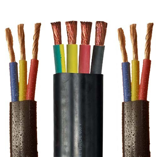 Submersible Cable - 3-5 Cores, Copper Conductors, PVC Insulation | Durable, Water Resistant, High Conductivity, Long Lifespan, Reliable Connection