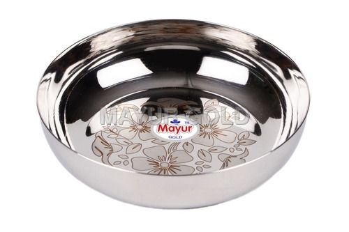 Silver Stainless Steel Serving Plate