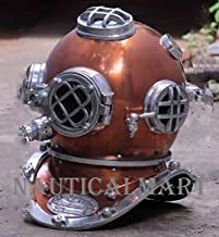 Nauticalmart Handmade Us Navy Brass & Copper Marine Mark V Diver's Antique Diving Helmet