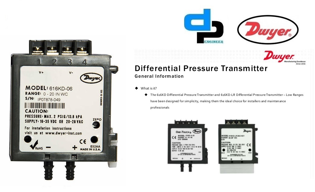 Dwyer 616KD-03-V Differential Pressure Transmitter (616KD-03-V)