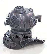 Nautical Mini Scuba Diving Helmet Mark Us Navy Black Finish - Holiday Christmas Replica