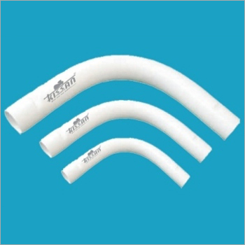 PVC Conduit Bend - 1/2 Inch Size, 90 Degree Bend Radius, White Color | 2.0 mm Wall Thickness, 60 Degree Celsius Temperature Rating, ASTM D2236 Standard