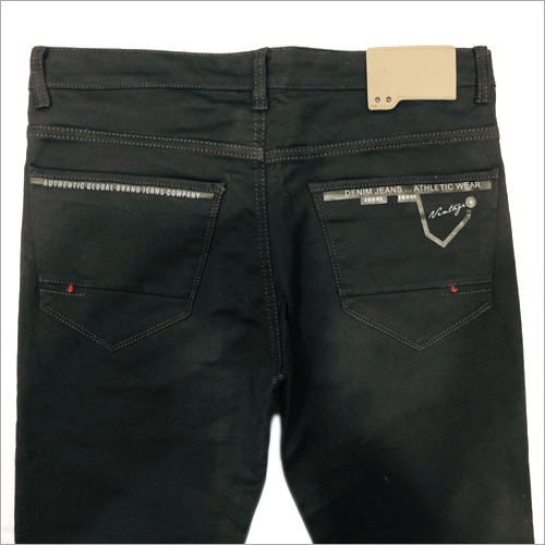 Mens Black Jeans - Denim, Waist Size 30-36 Inch, Faded Pattern | Regular Fit, Quick Dry, Washable, Suitable for All Seasons, Dry Clean Only