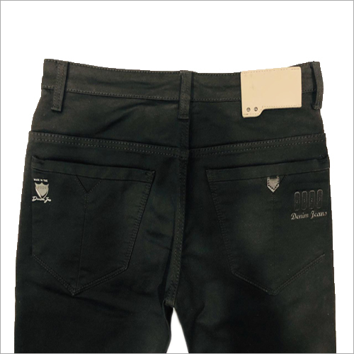 Mens Fashionable Black Jeans - Denim, Waist Size 30-36 inches, Faded Pattern | Quick Dry, No Fade, Dry Clean, Washable, Regular Fit