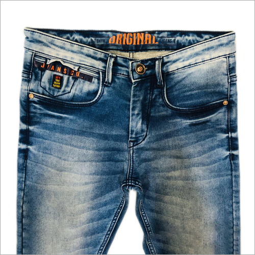 Mens Fancy Stretchable Jeans - Denim, Waist Size 30-36 Inches | Faded Pattern, Quick Dry, Dry Clean, Washable, Regular Fit for All Seasons
