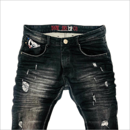 Mens Rough Stretchable Jeans - Denim, Waist Size 30-36 Inches | Slim Fit, Quick Dry, No Fade, Washable, Dry Clean Recommended for All Seasons