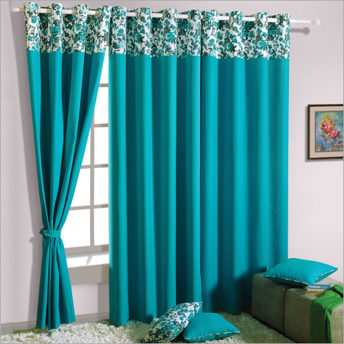 Bond Blue Solid Curtains