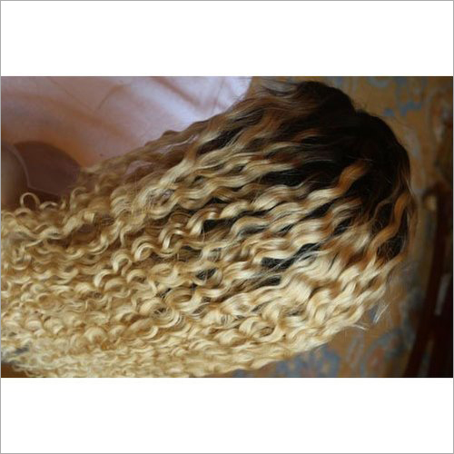 Blond Curly Human Hair Wig - Human Hair, Blond, Curly