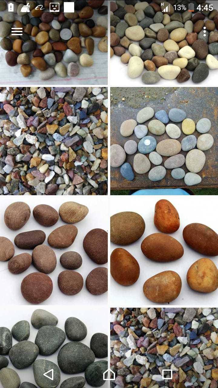 River stone Mix Natural Black and off White Machine Polished Pebbles and mix colorGravels